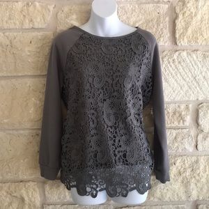Adrianna Papell Lace Sweatshirt